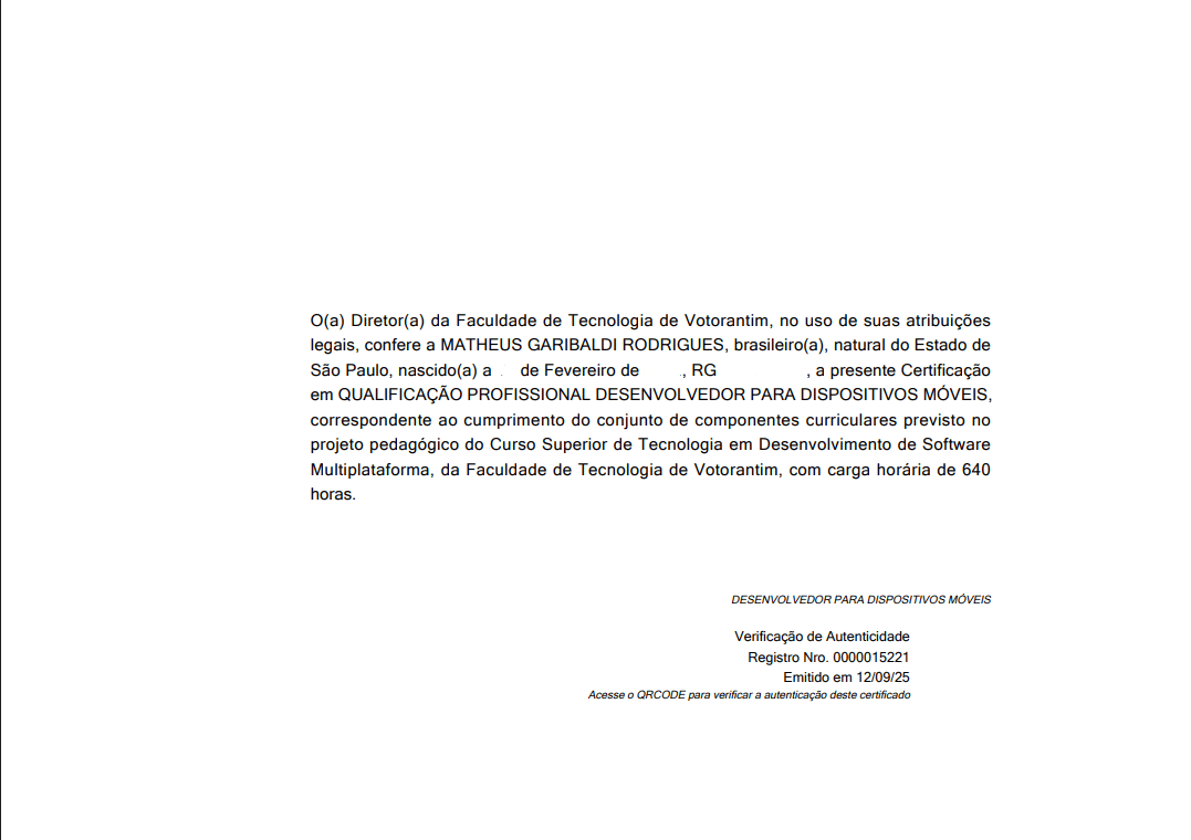 Certificação Profissional: Desenvolvedor para Dispositivos Móveis