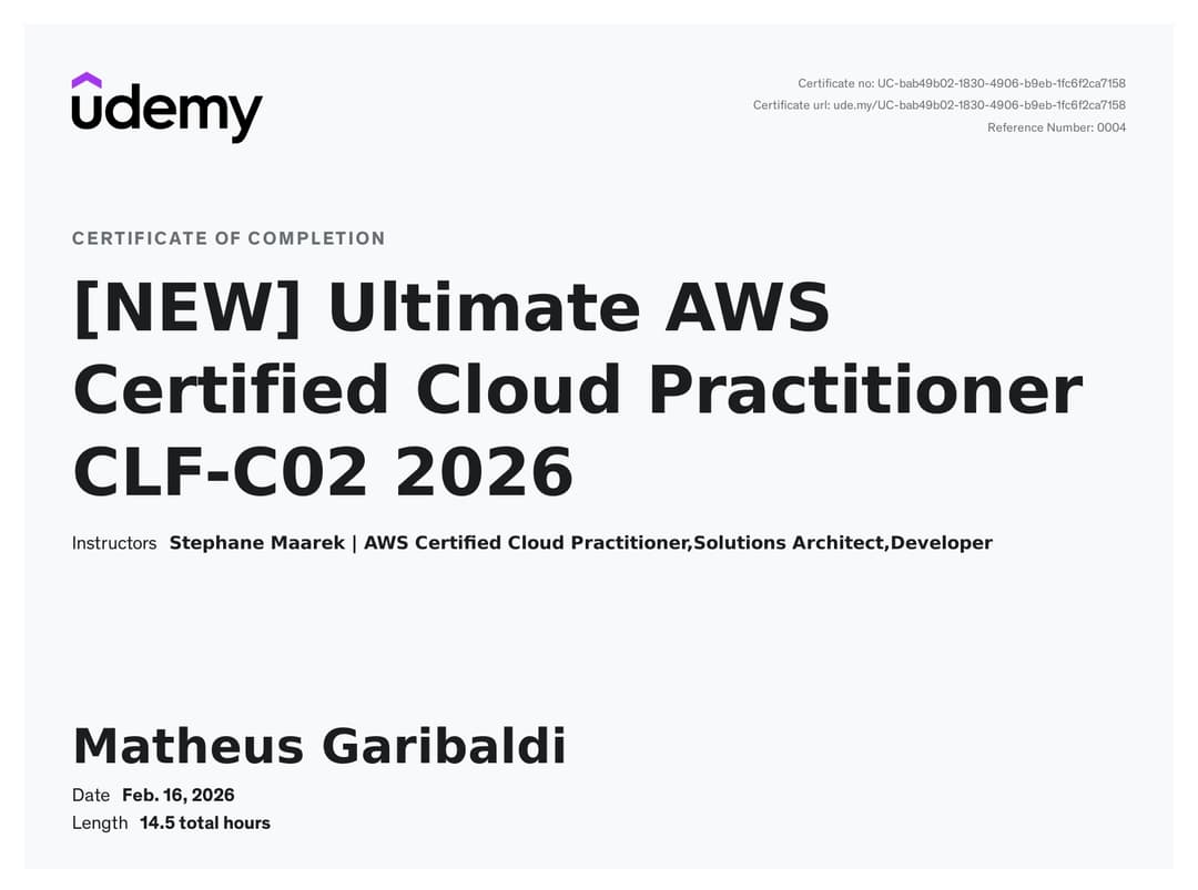 Ultimate AWS Cloud Practitioner CLF-02 2026
