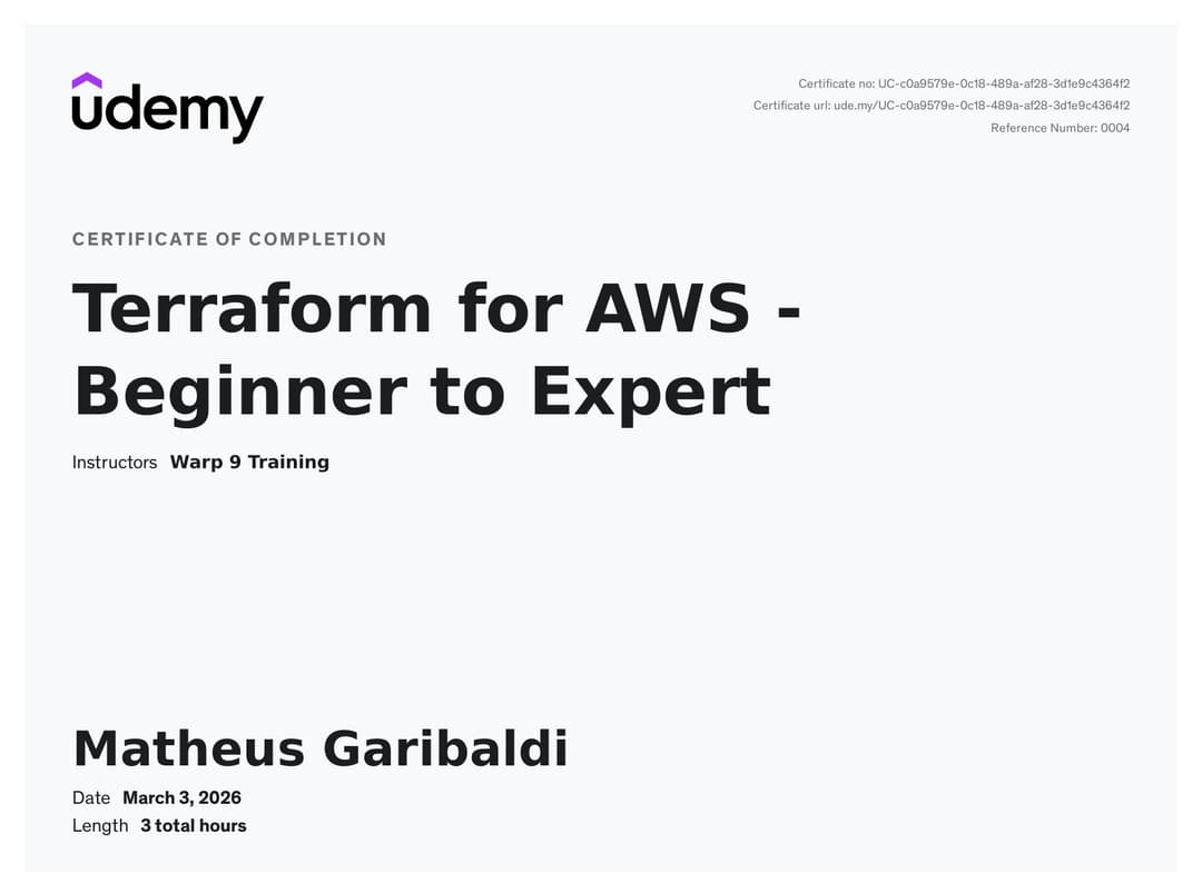Terraform for AWS - Begginer to Expert
