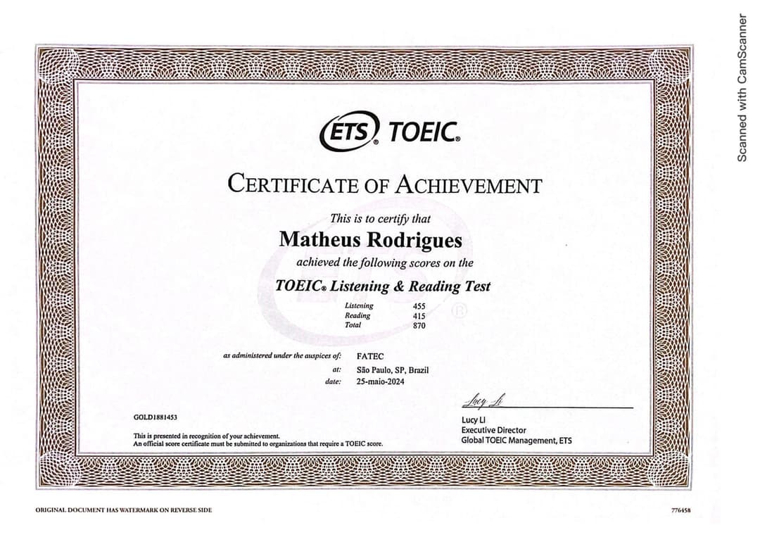 TOEIC (Test of English for International Communication)